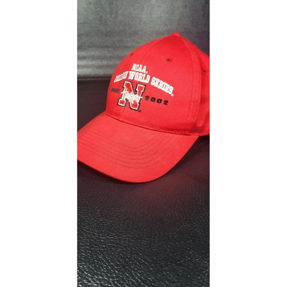 Vintage Nebraska Huskers National Champions 2002 Football Strap back Hat‎ Red